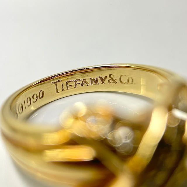 Tiffany&Co. ティファニー シグネチャー ダイヤモンド イエローゴールド リング 18金 約8号の画像6