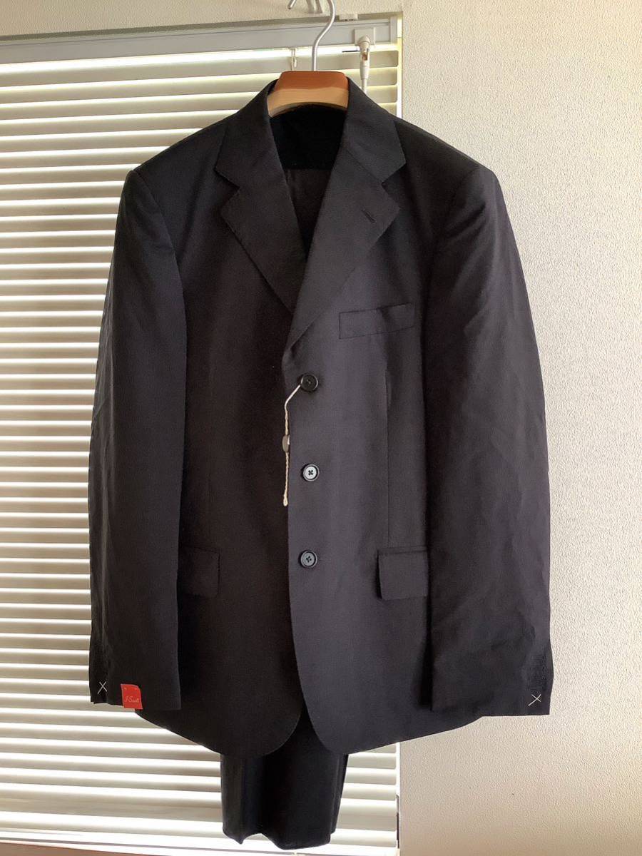 【I SARTI】アイサルティ　イタリア製　ウール　スーツ　セットアップ　極細ストライプ織地　ダークグレー　50サイズ