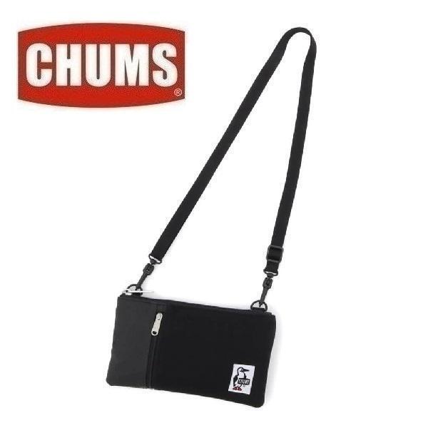 CHUMS チャムス スマートフォンショルダーバッグ ブラック CH60-3611　ショルダーポーチ　アウトドア　キャンプ_画像1