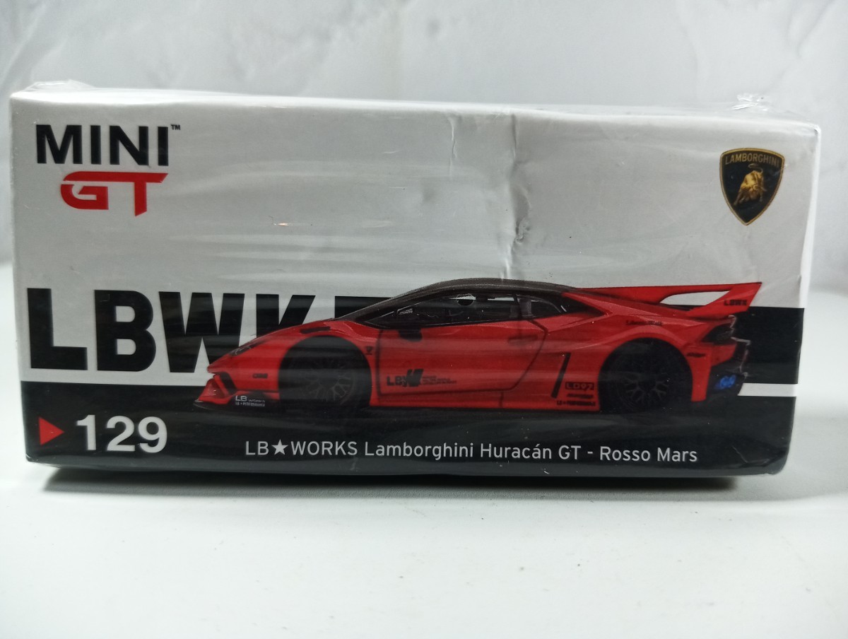 LB WORKS ランボルギーニ ウラカン GT ロッソマーズ （左ハンドル） 1/64スケール ダイキャスト MINI GT 129 未開封品_画像1