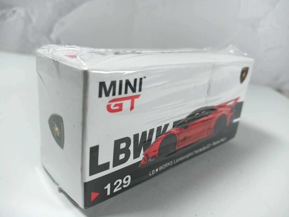 LB WORKS ランボルギーニ ウラカン GT ロッソマーズ （左ハンドル） 1/64スケール ダイキャスト MINI GT 129 未開封品_画像2
