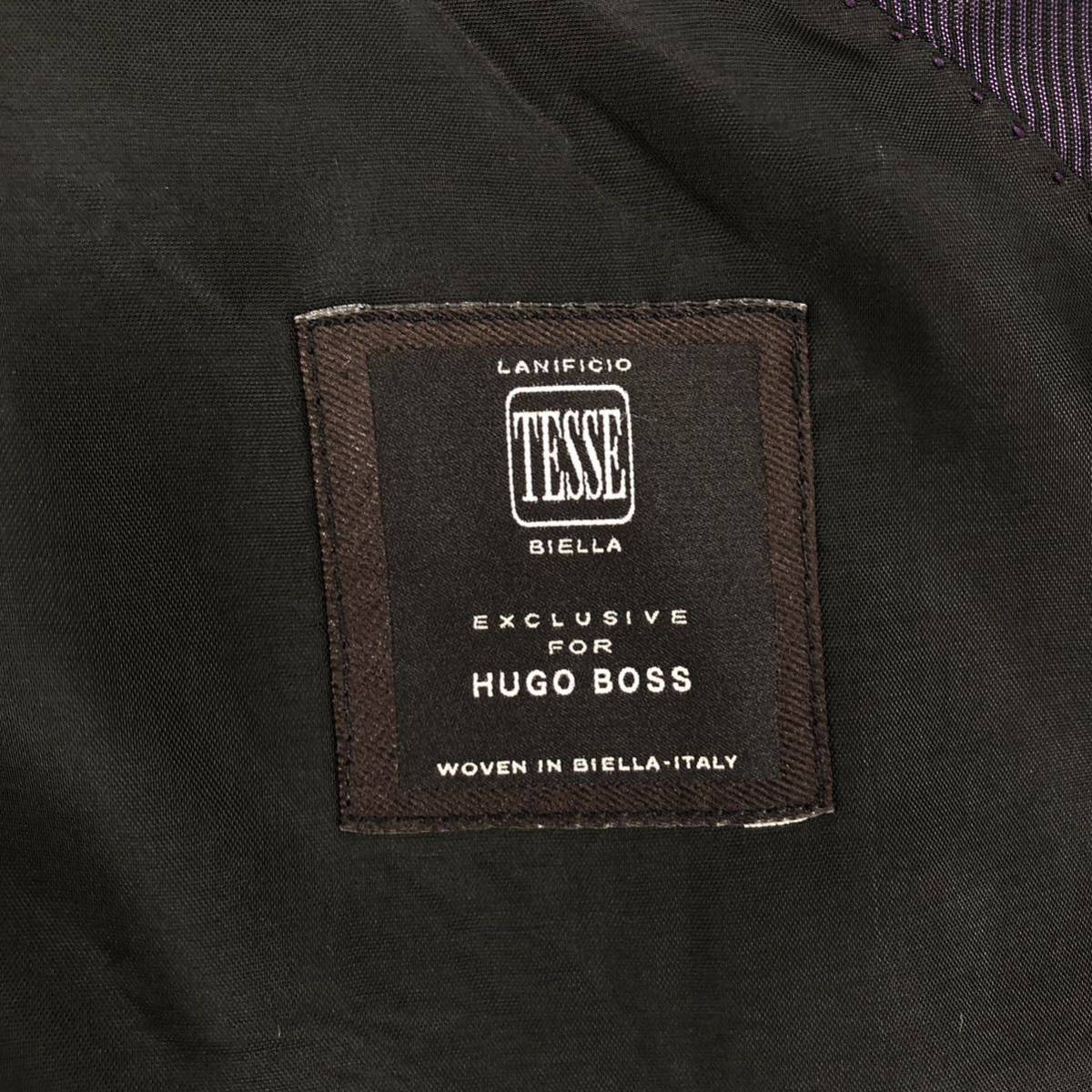 HUGO BOSS ヒューゴボス スーツ セットアップ テーラードジャケット パンツ スラックス 総裏 サイドベンツ パープル XLサイズ_画像5