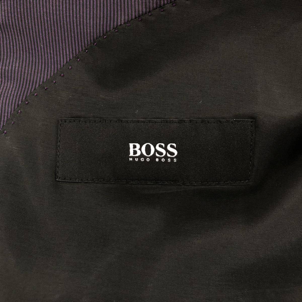 HUGO BOSS ヒューゴボス スーツ セットアップ テーラードジャケット パンツ スラックス 総裏 サイドベンツ パープル XLサイズ_画像7