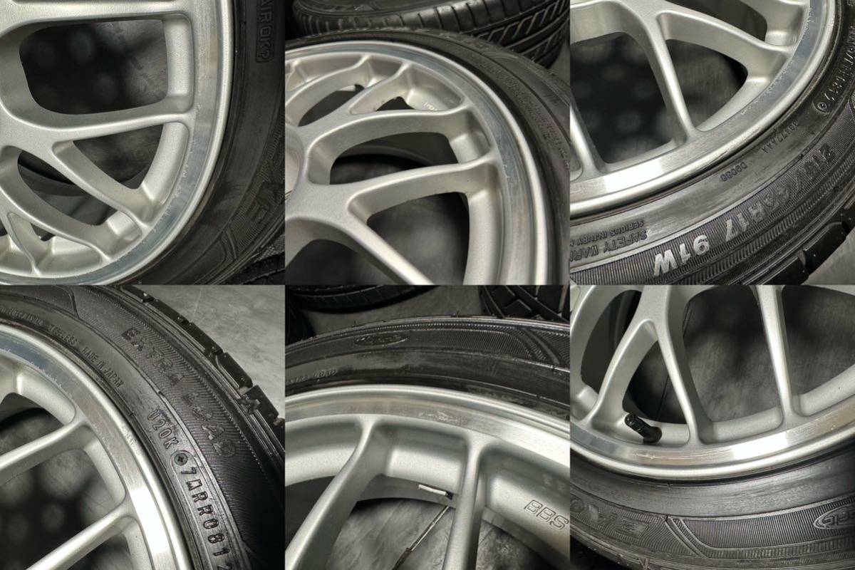 スバル 純正オプション BBS FORGED 17インチ 7J＋55 PCD100 5穴 ハブ径56ミリ MADE IN JAPAN 215/45R17 インプレッサ レガシィ等_画像5