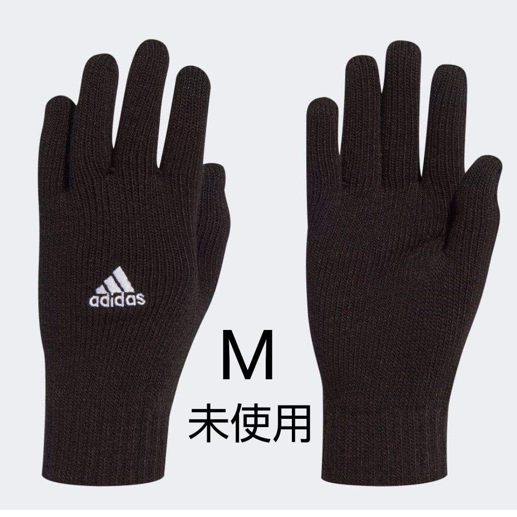 adidas ニット グローブ 手袋 M 黒 メンズ レディース 未使用