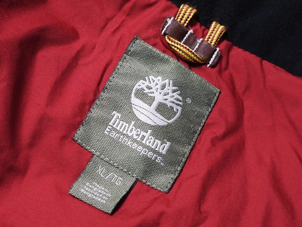 Timberland　ティンバーランド　ダウンジャケット　正規品　ロゴ刺繍　リブ付き　ダックダウン　スタンドカラー　ナイロン　XLサイズ_画像2