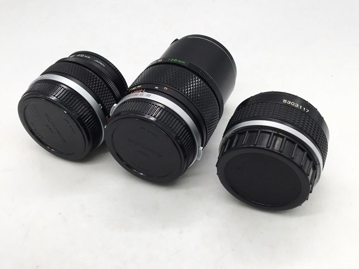0202-208MK⑥23152 カメラレンズ 3個セット ブラック ZUIKO AUTO-T 1:3.5 f=135mm OLYMPUS オリンパス / f=28mm_画像1