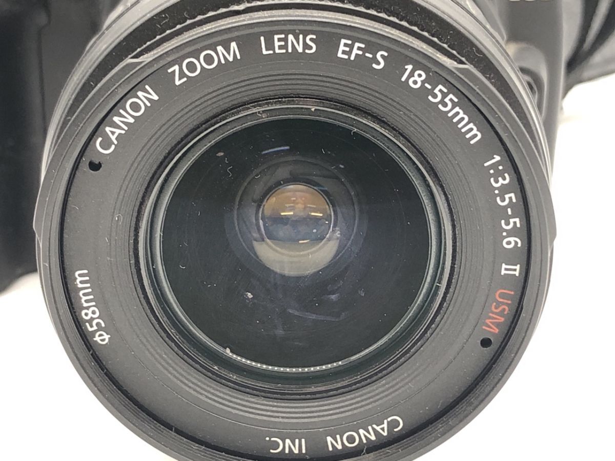 0203-021S⑥23179　デジタル一眼レフカメラ Canon キャノン EOS Kiss Digital N DS126071 レンズ EF-S 18-55mm 1:3.5-5.6 Ⅱ USM φ58mm_画像2
