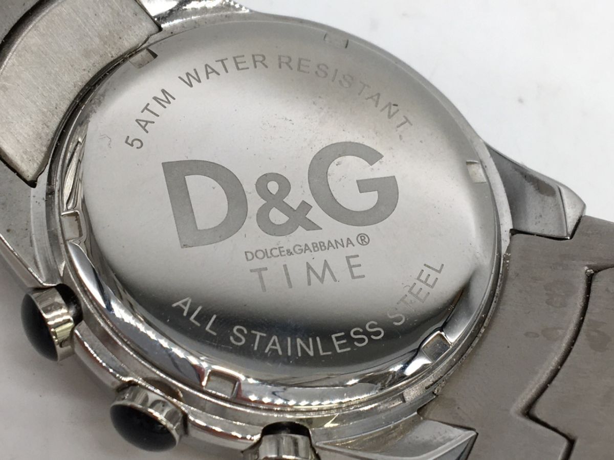 0205-512MK⑯23130RP　腕時計 DOLCE＆GABBANA ドルチェ&ガッバーナ D&G TIME クロノグラフ デイト 黒文字盤 クォーツ_画像7