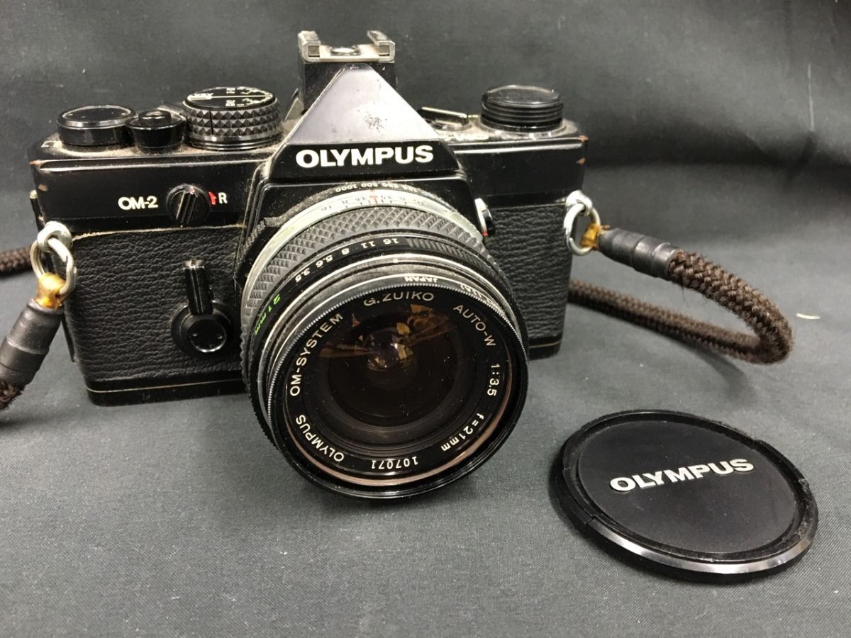 0205-254MK⑲23076 カメラ　Olympus　オリンパス　OM-2　1：3.5　ｆ＝21ｍｍ　ブラックボディ　撮影機器_画像4