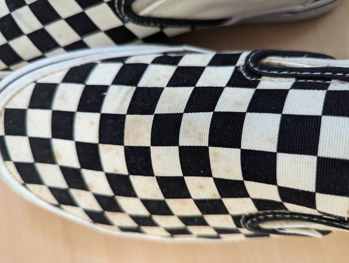 VANS SLIP ON slip-on shoes / 50th V98STEVE BLK/WHT CHECK / checker pattern / 26.5cm