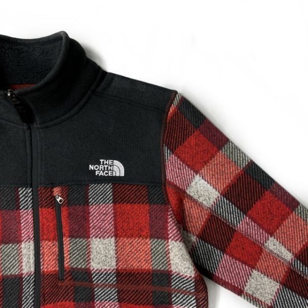 1円～!売切!【正規新品】THE NORTH FACE◆PRINTED LEO SWEATER フリース ジップアップジャケット US限定 日本未発売 厚手(L)赤 181024-55_画像4