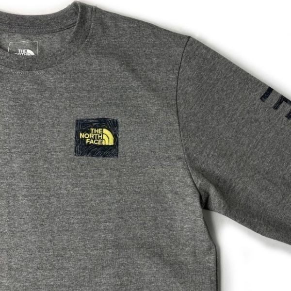 1円～!売切!【正規新品】THE NORTH FACE L/S LOGO PLAY TEE 長袖 Tシャツ ロンT US限定 袖ロゴ ヒマラヤ 落描き風(L)グレー 180902-20_画像6