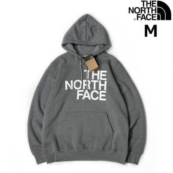 1円～!売切!【正規新品】THE NORTH FACE◆BRAND PROUD HOODIE パーカー ビッグロゴ ハーフドーム US限定 男女兼用(M)グレー 181130-33_画像3