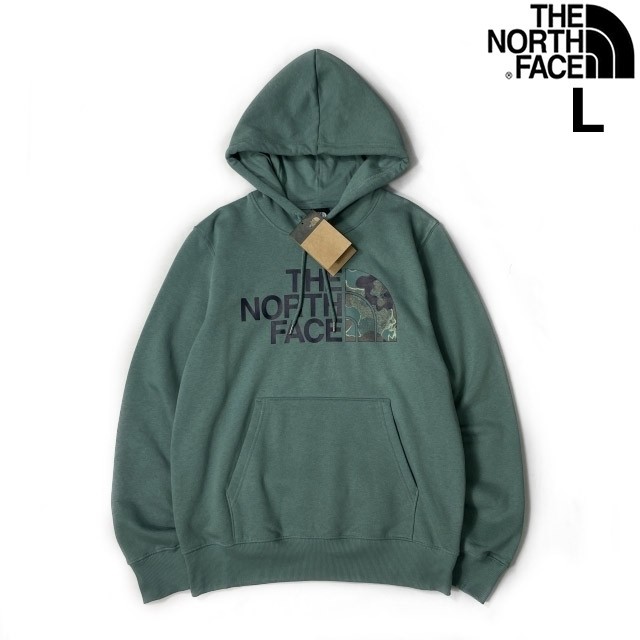 1円～!売切!【正規新品】THE NORTH FACE◆HALF DOME PULLOVER HOODIE プルオーバー パーカー US限定 裏起毛 男女兼用(L)緑 迷彩 181130-30_画像3