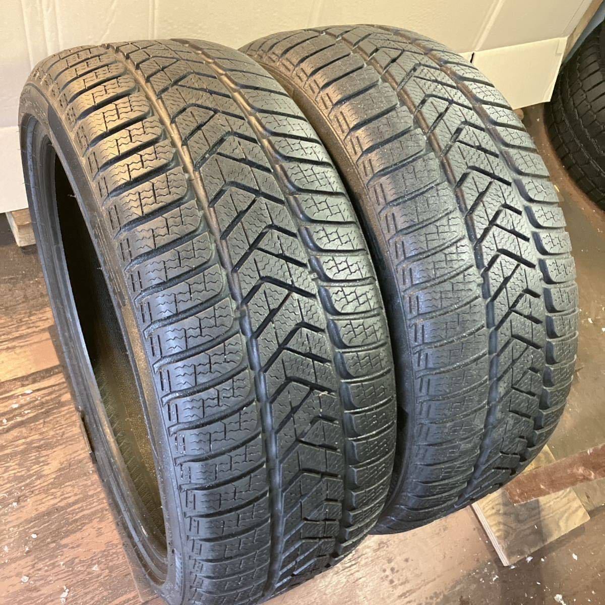 良品! スタッドレス225/40R19 2本/PIRELLI WINTER SETTOZERO3 8分上 送料込14100円〜 G4416-91