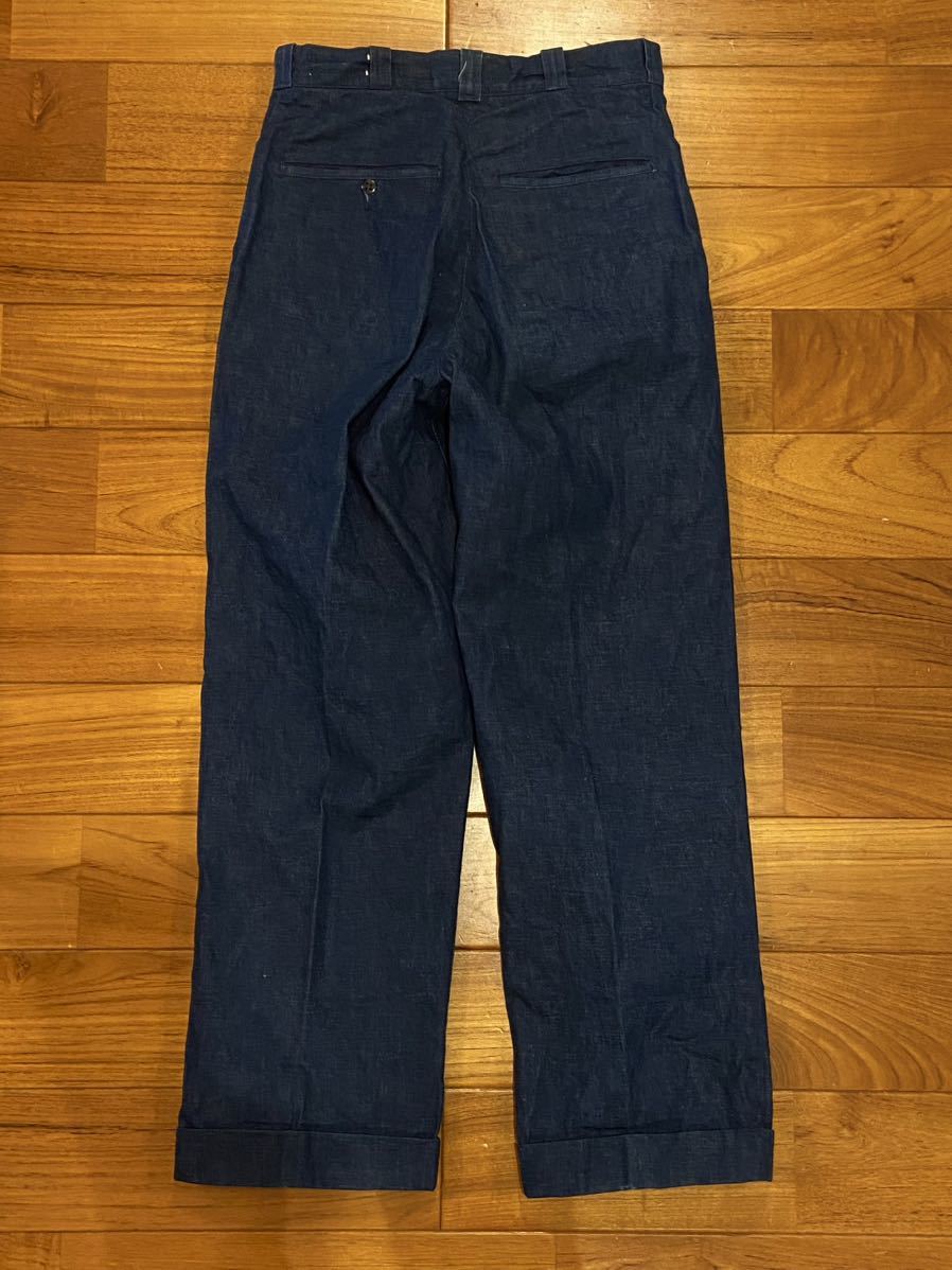 極上ワンウォッシュ 50s60s ビンテージデニムトラウザー W29-30 極上ワンウォッシュ 50s60s ビンテージデニムトラウザー W29-30