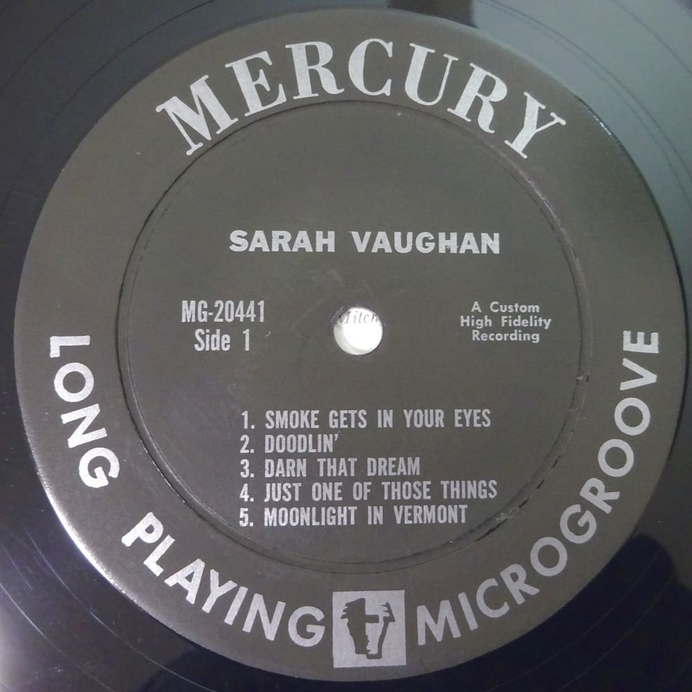 14029270;【USオリジナル/Mercury/黒銀ラベル/MONO/深溝/コーティング】Sarah Vaughan / No Count Sarah_画像3