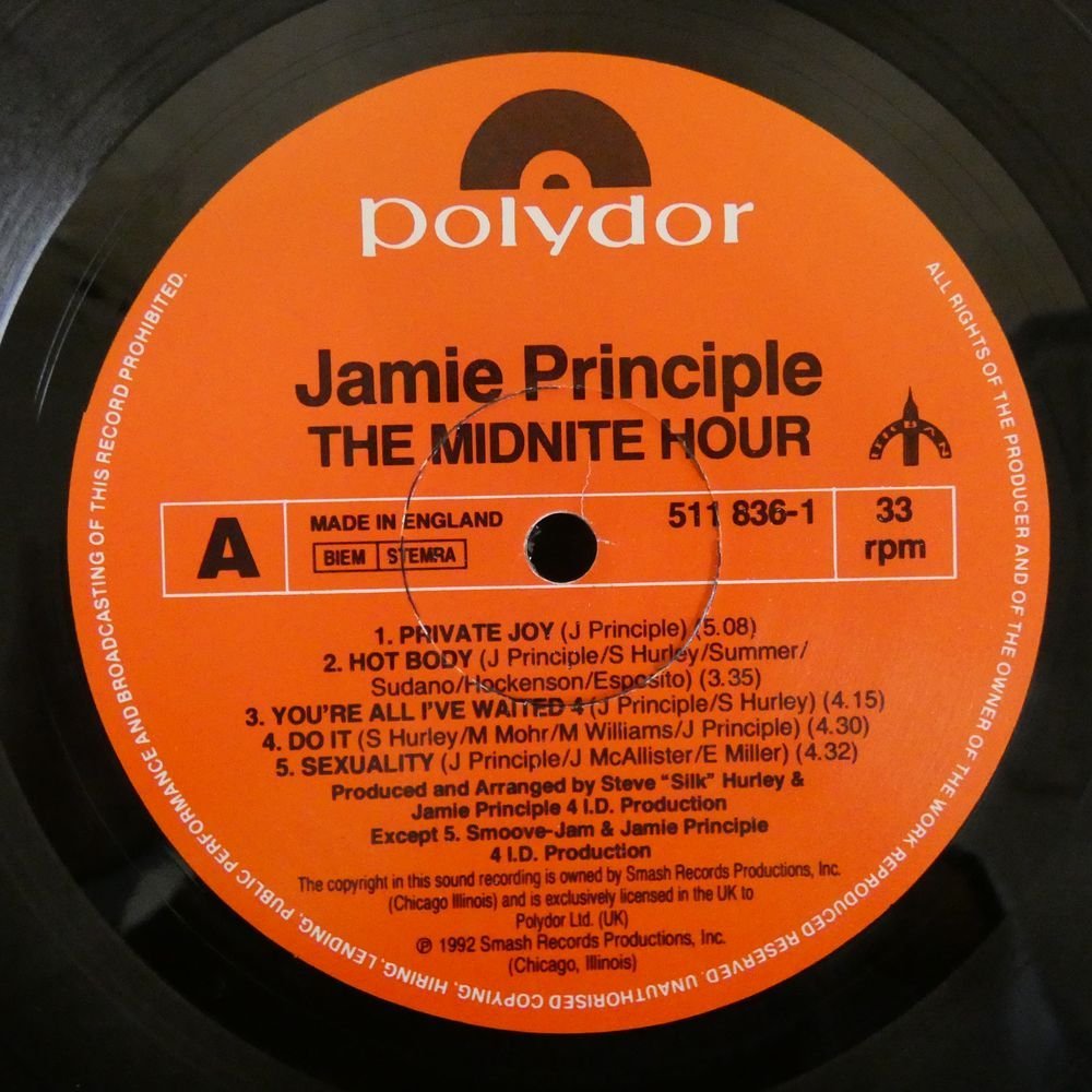 46060666;【UK盤/LP】Jamie Principle / The Midnite Hour_画像3