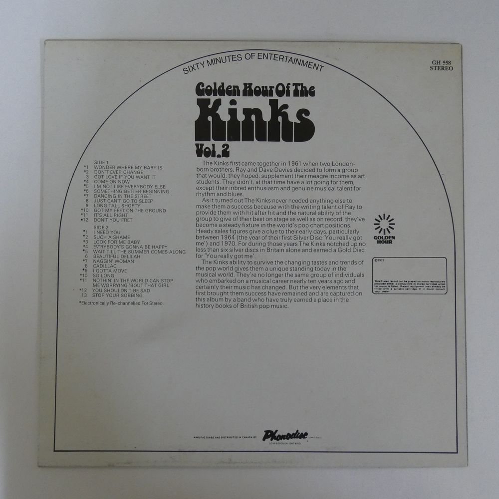 46062267;【UK盤】The Kinks / Golden Hour Of The Kinks Vol. 2_画像2