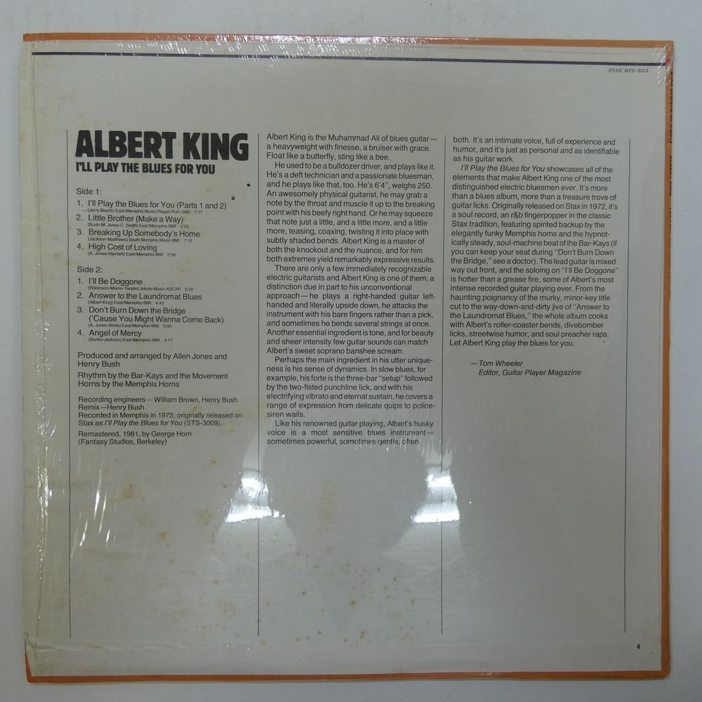 46063418;【US盤/Stax/シュリンク】Albert King / I'll Play The Blues For You_画像2