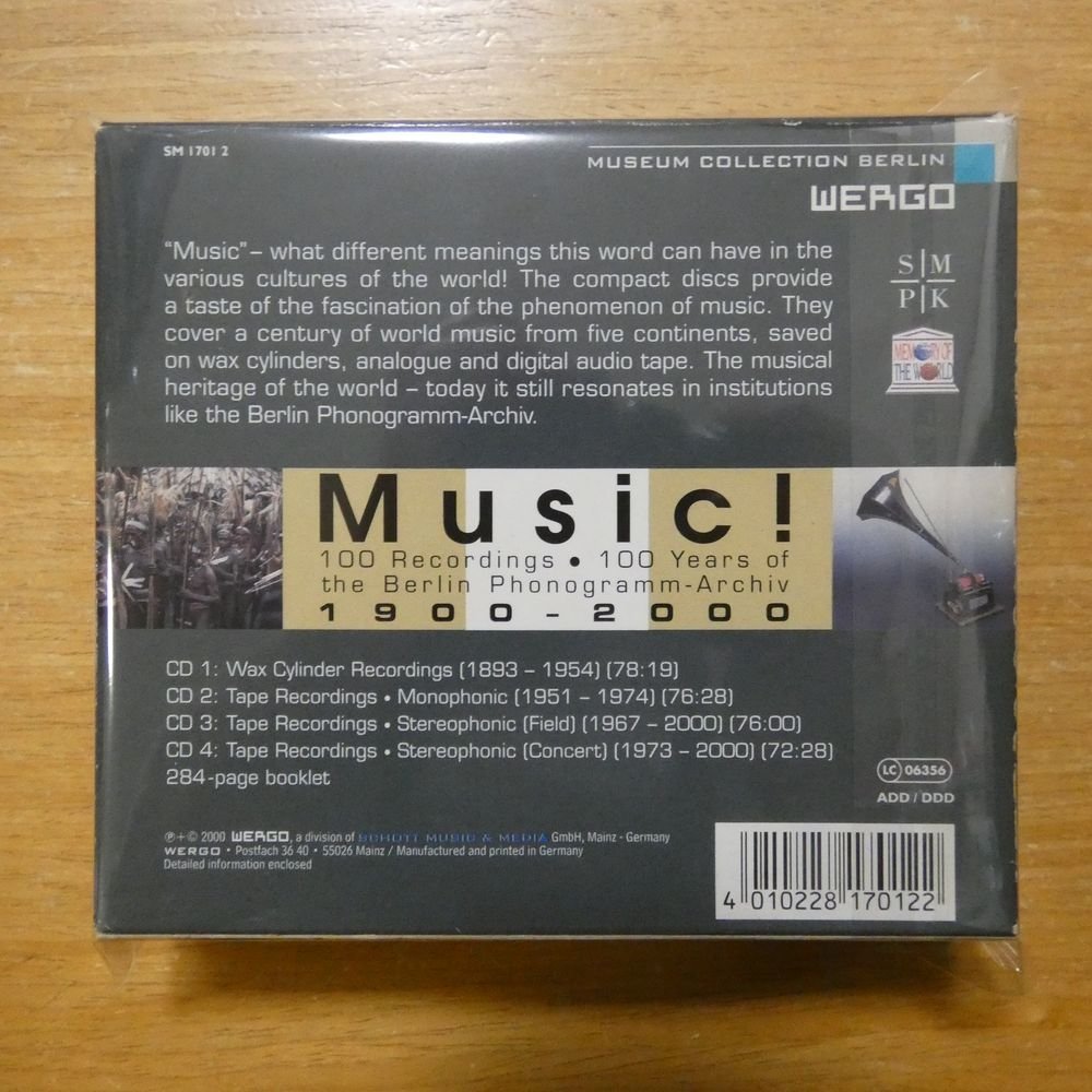 41090653;【4CD+ブックレットBOX】Ｖ・A / Music! 100 Years Of The Berlin Phonogramm-Archiv 1900-2000　SM-17012_画像2