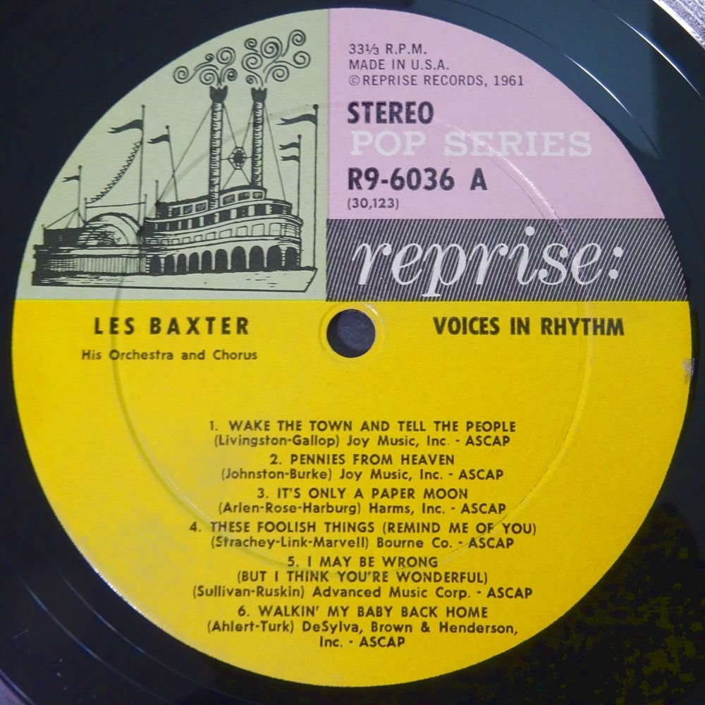 11181421;【US盤/Reprise/3色ラベル/深溝】Les Baxter His Orchestra And Chorus / Voices In Rhythm_画像3