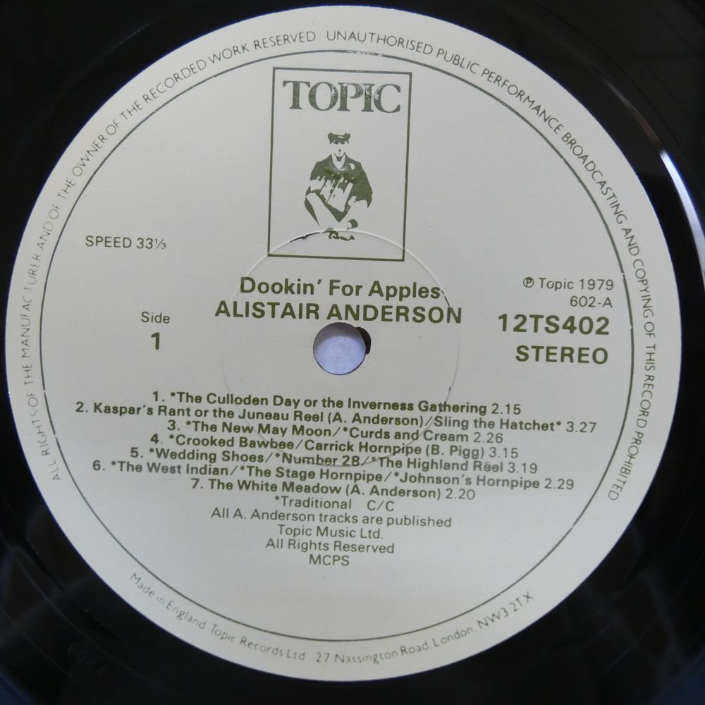 46064320;【UK盤】Alistair Anderson / Dookin' For Apples_画像3