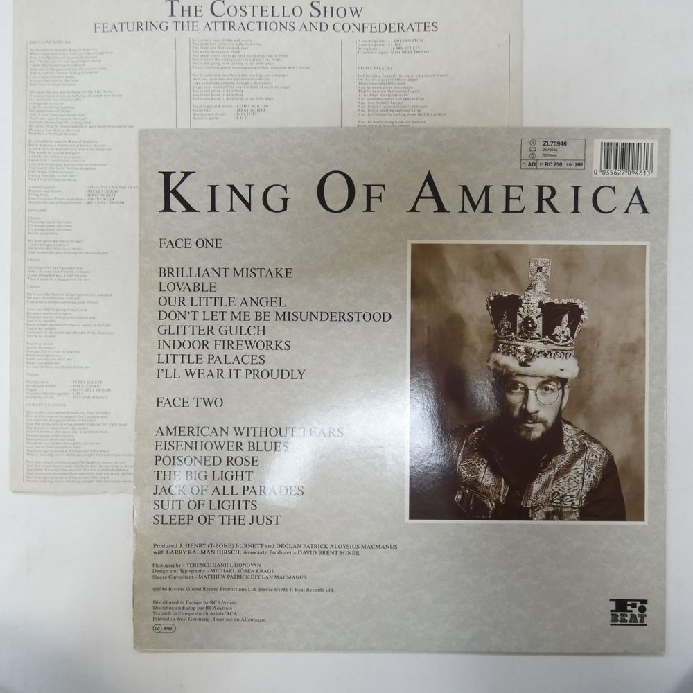 46064350;【Germany盤/ハイプステッカー】The Costello Show Featuring Elvis Costello / King Of America_画像2