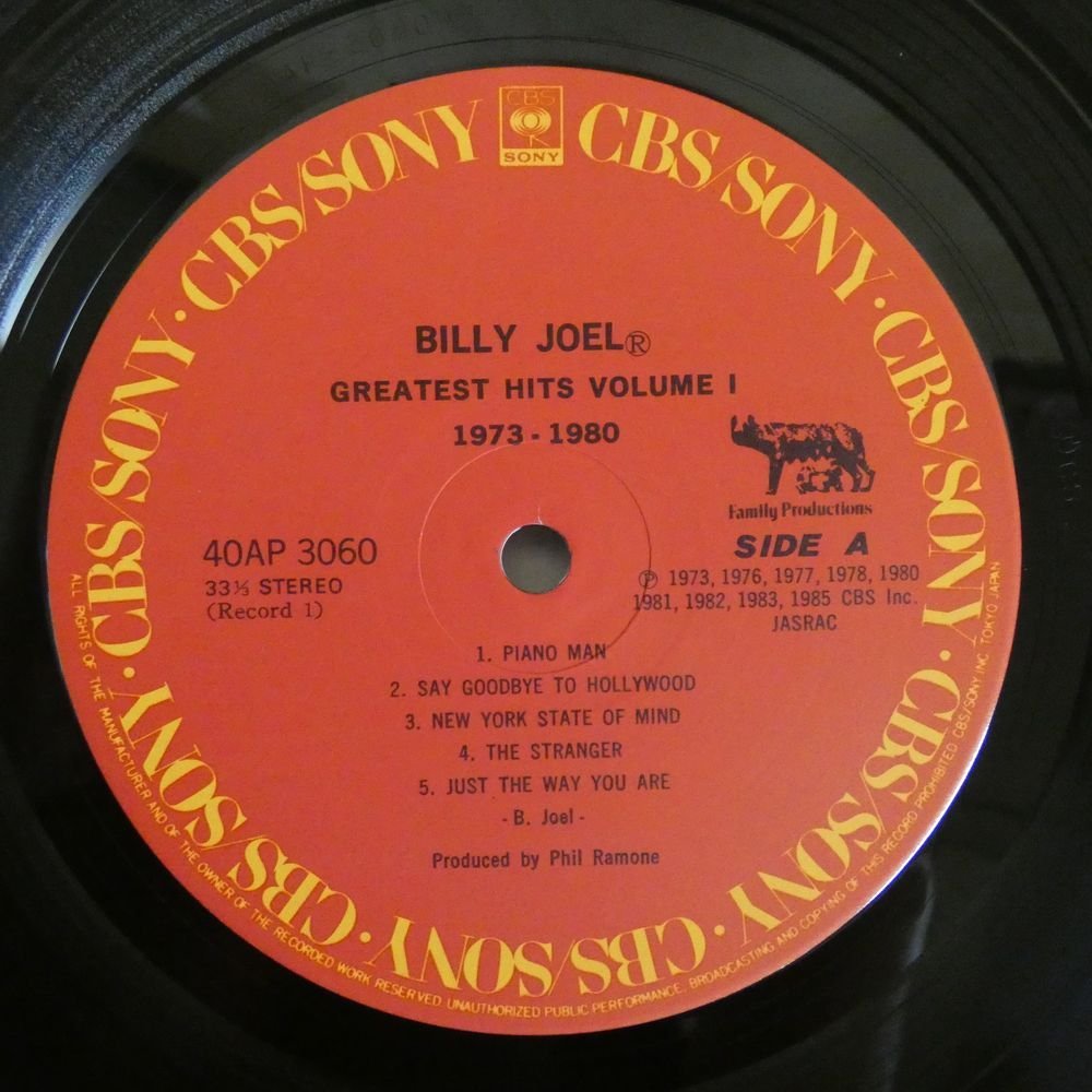 47049060;【帯付/美盤/2LP/見開き】Billy Joel / Greatest Hits Volume I & Volume II_画像3