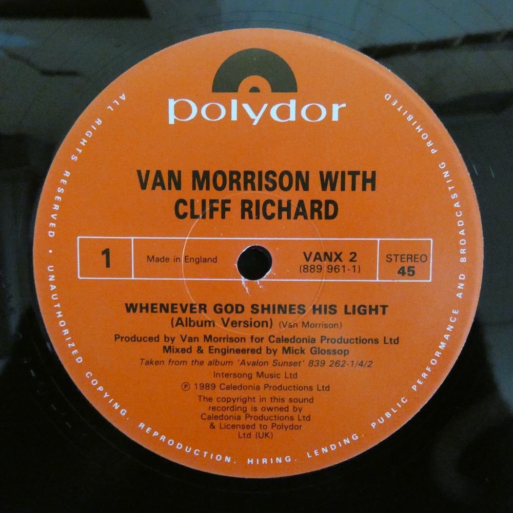 46064720;【UK盤/12inch/45RPM】Van Morrison / Whenever God Shines His Light_画像3
