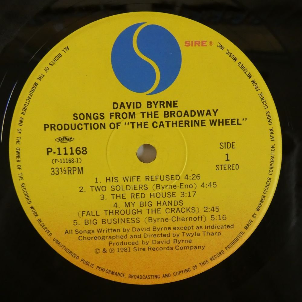 46065554;【国内盤/美盤】David Byrne / Songs From The Broadway Production Of The Catherine Wheel_画像3