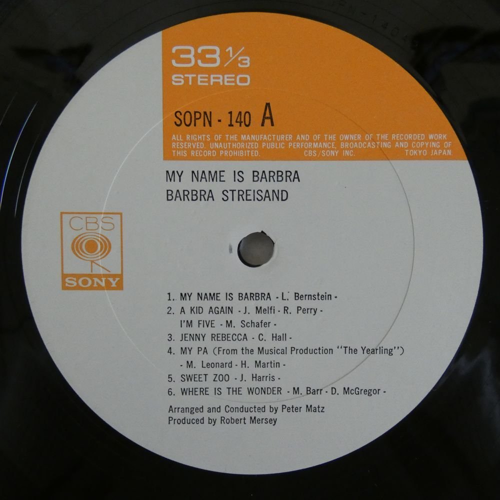 46065583;【国内盤】Barbra Streisand / My Name Is Barbra_画像3