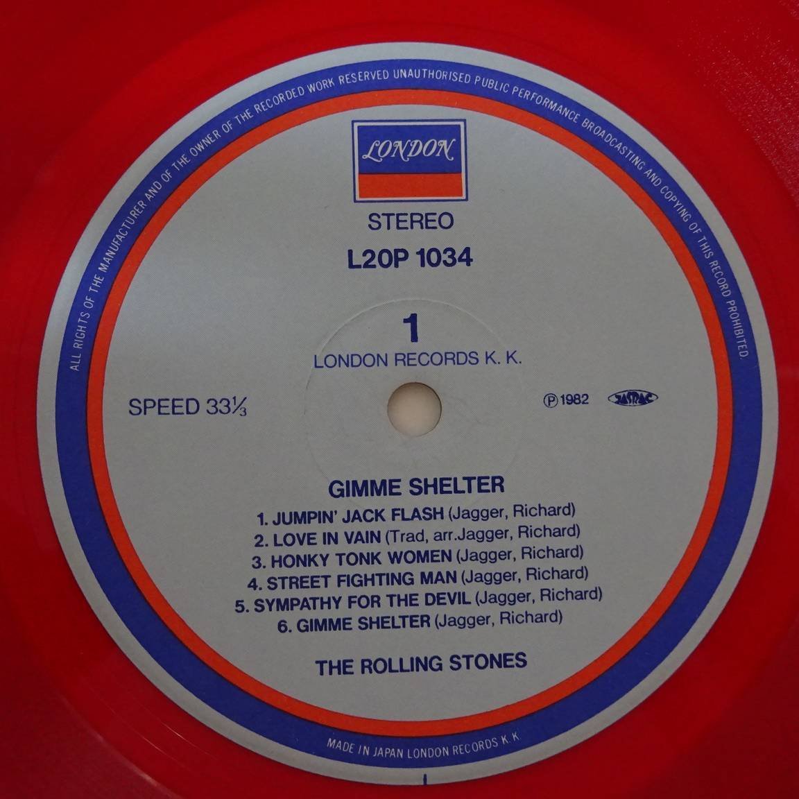 10020639;【帯付/Red Vinyl】The Rolling Stones / Gimme Shelter_画像3