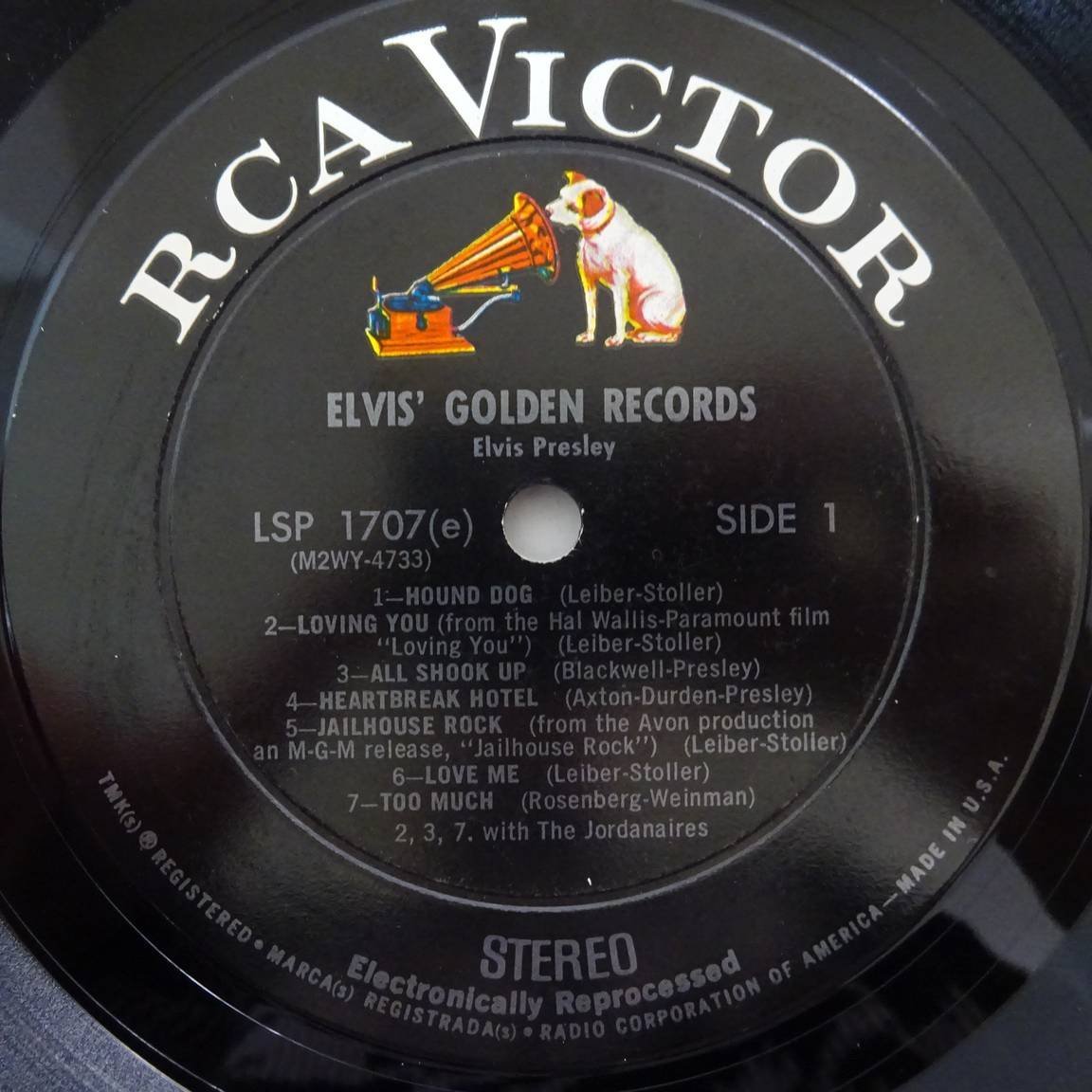 10020507;【US盤/黒白ニッパー/虹ラベル/深溝/マト5S1S】Elvis Presley / Elvis' Golden Records_画像3