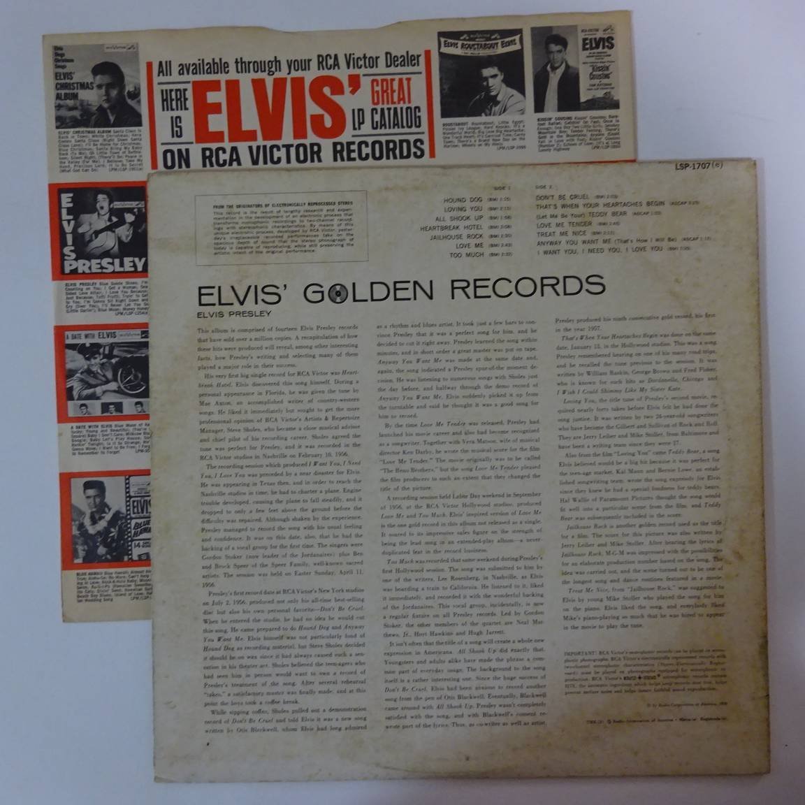 10020507;【US盤/黒白ニッパー/虹ラベル/深溝/マト5S1S】Elvis Presley / Elvis' Golden Records_画像2