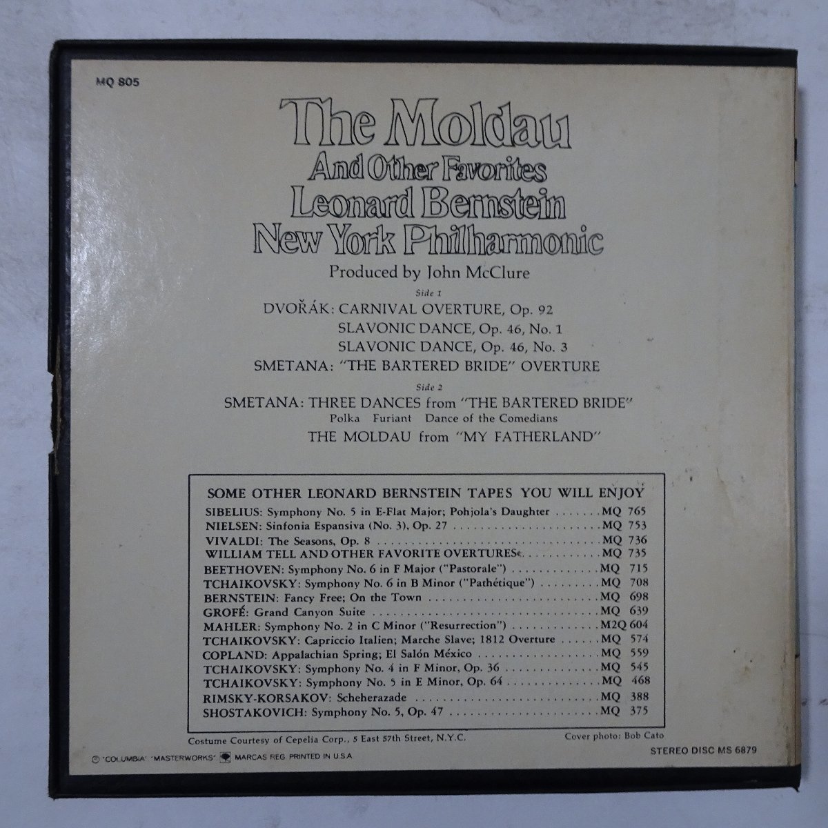15005827;【7号オープンリールテープ/US盤】Bernstein, New York Philharmonic - Dvo?ak / Smetana / The Moldau And Other Favorites_画像2