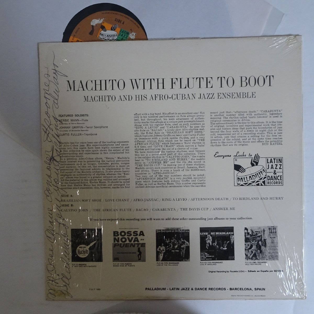 10021554;【Spain盤/シュリンク/LATIN】Machito And His Afro-Cuban Jazz Ensemble / With Flute To Boot_画像2
