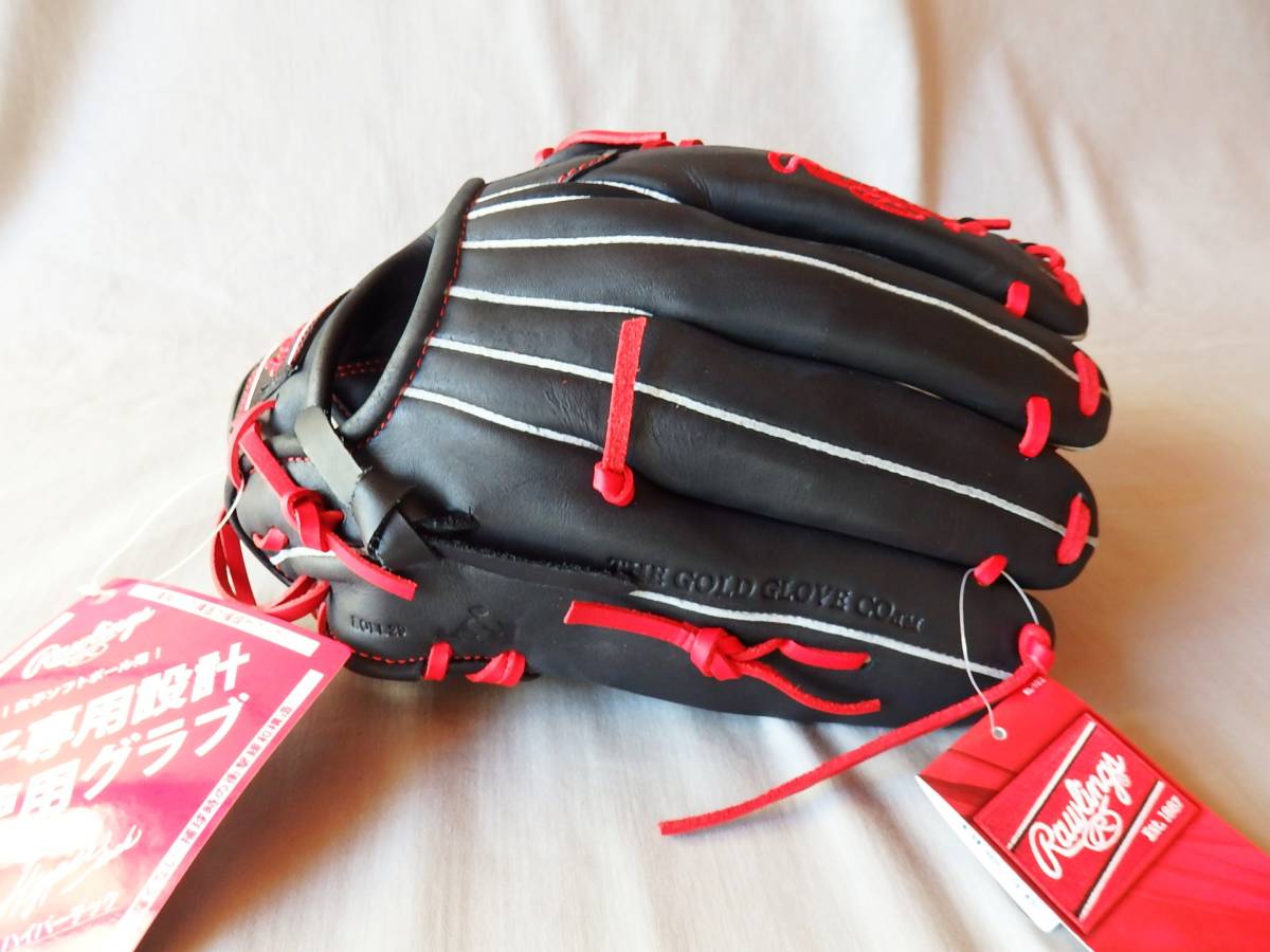 新品◆Rawlings 軟式 野球/ソフトボール グローブ◆左/11.75inch/BLACK◆プロ野球/NPB/セリーグ/パリーグ/草野球/キャッチボール_画像3