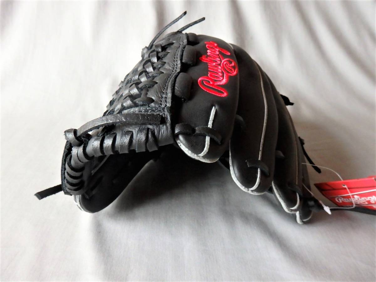 新品◆Rawlings 軟式 野球/ソフトボール グローブ◆11.75inch/BLACK◆プロ野球/NPB/セリーグ/パリーグ/草野球/キャッチボールソフトボール_画像4