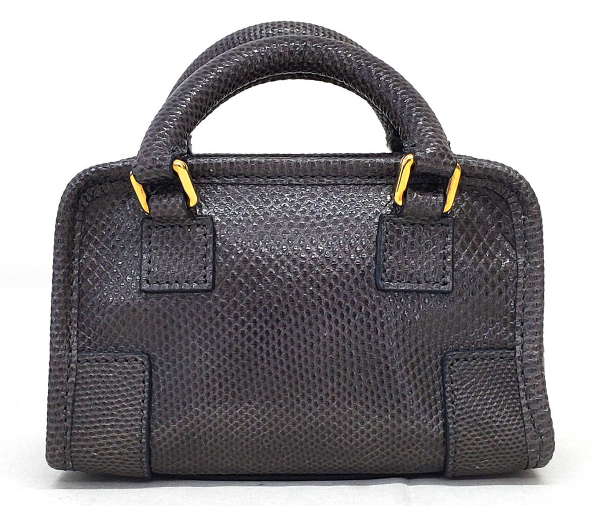 D1569* почти не использовался [ Loewe LOEWE] Mini amasona2way ручная сумочка type вдавлено . питон * плечо иметь темно-серый 