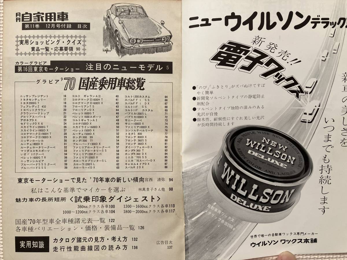 ☆昭和44年12月号★月刊自家用車付録★第16回東京モーターショー★コルトギャラン★いすゞ1600MX★TOYOTA・ex-１★2000GT★当時物★B5判☆_画像6