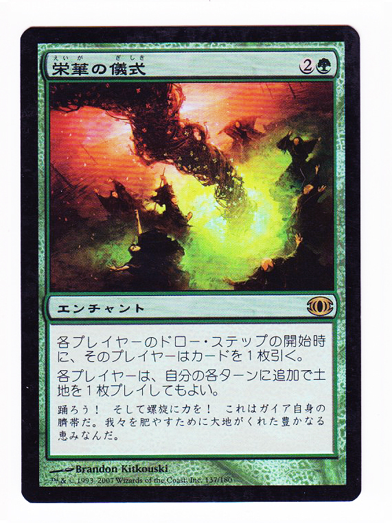 MTG　栄華の儀式/Rites of Flourishing　日本語版FOIL　未来予知_画像1