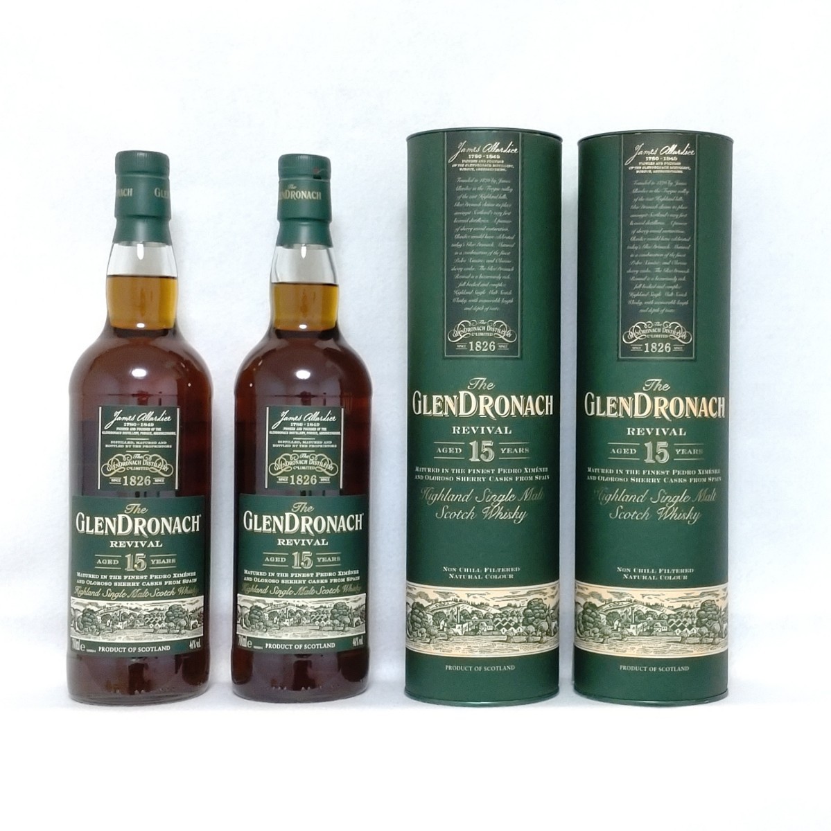 ☆未開栓 GLENDRONACH REVIVAL グレンドロナック リバイバル15年シングルモルト スコッチウイスキー 700ml 46%未開栓 箱付きの画像1