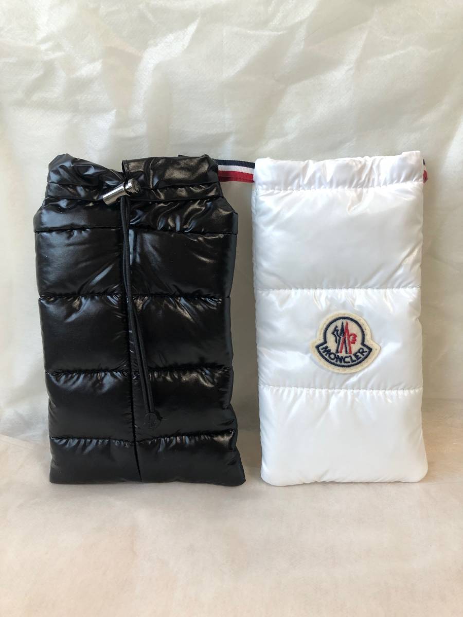 モンクレール小物入れポーチMONCLER/ポシェット/スマホ入れワッペン筆箱ペンケース。サングラスケースわっぺんダウン型メガネケース2セット_画像1