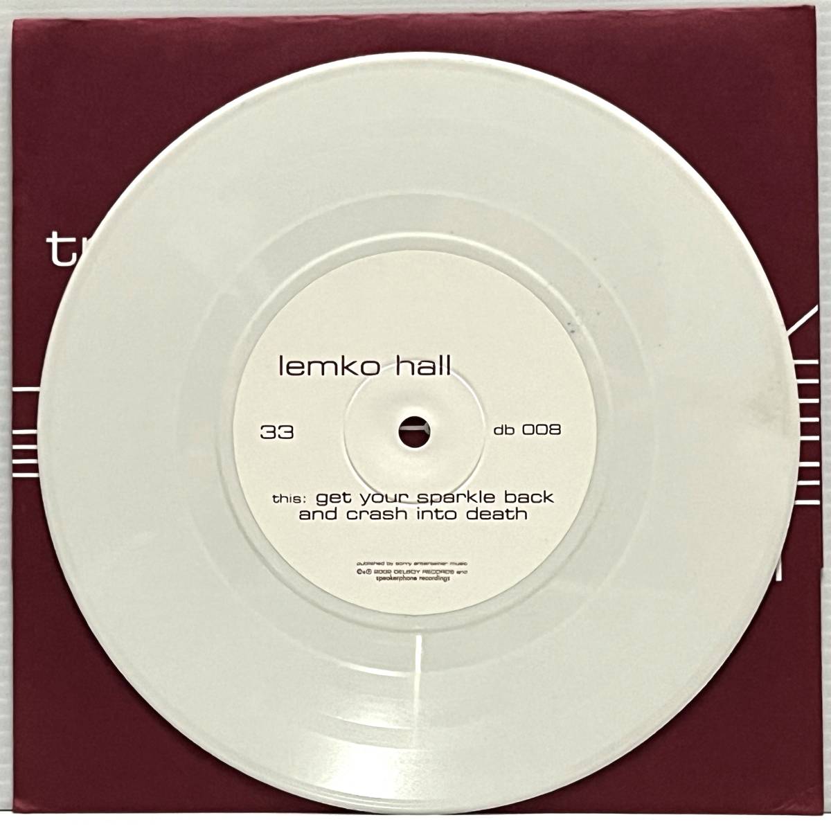 Tristeza / Lemko Hall - Close Ghost / Get Your Sparkle Back And Crash Into Death (7 inch White Vinyl) ■Used■ Split 7"_画像4