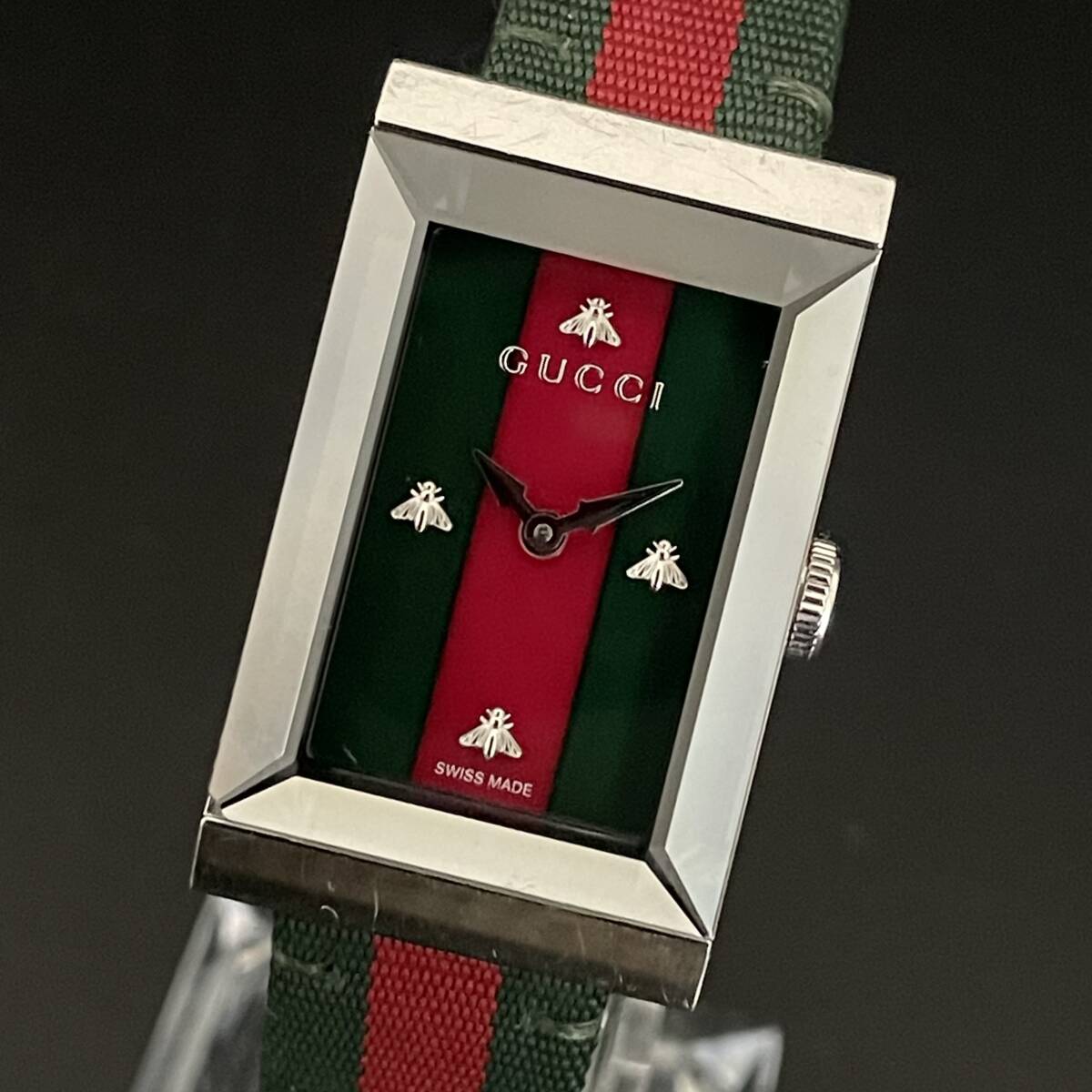 [1 Yen Start] Gucci/Ya1737991/147,4/Ladies Watch/Gucci/G рама/линия хереса/прямоугольник/красный зеленый/кварц/женщины/хорошая операция