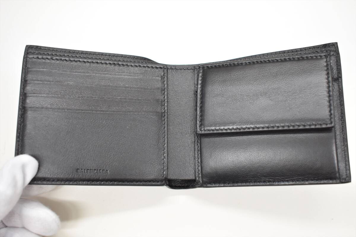  new goods unused storage goods Balenciaga purse black folding twice purse BALENCIAGA Mini wallet 594315 1IZI3 1090