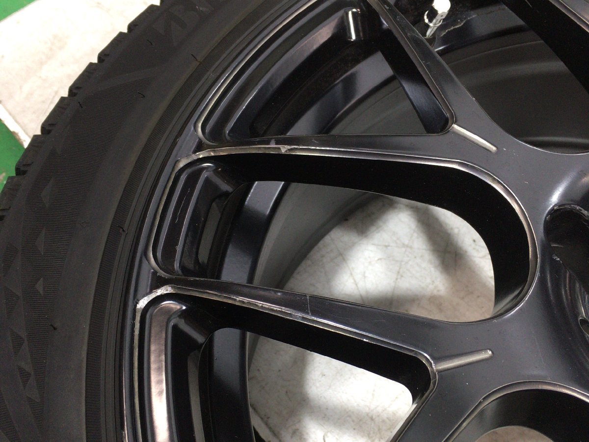 ７分山 ブリヂストン VRX3 225/45R17 91Q 2022年 RIVAI エルーカ 17x7.5J +37 5H 120 ハブ径約70ｍｍ 4本 スタッドレスタイヤ_画像6