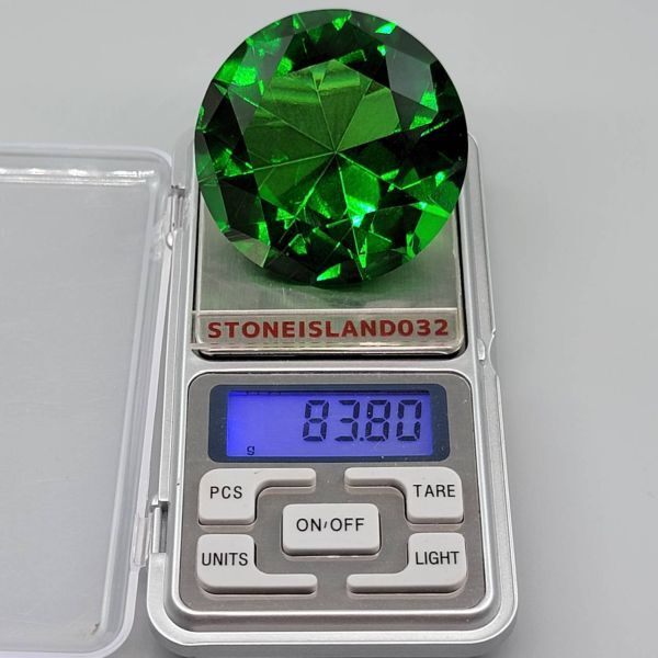 グリーンクリスタル 5ｃｍ ラウンドカット 宝石 ダイヤモンド形状 鉱石 希少 緑色 輝き 高品質 宝石シリーズ 水晶を推奨！！！ C137_画像7